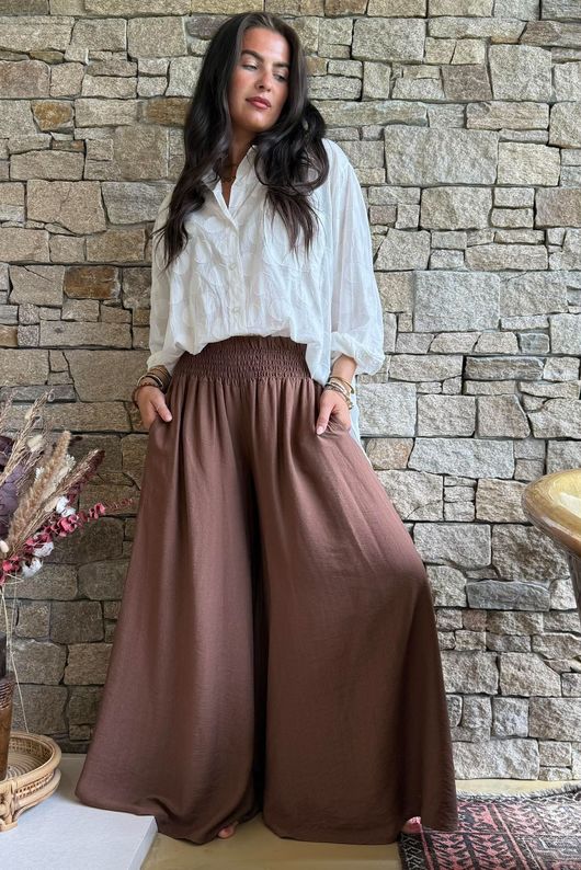 Riviera Palazzo Pant Chocolate
